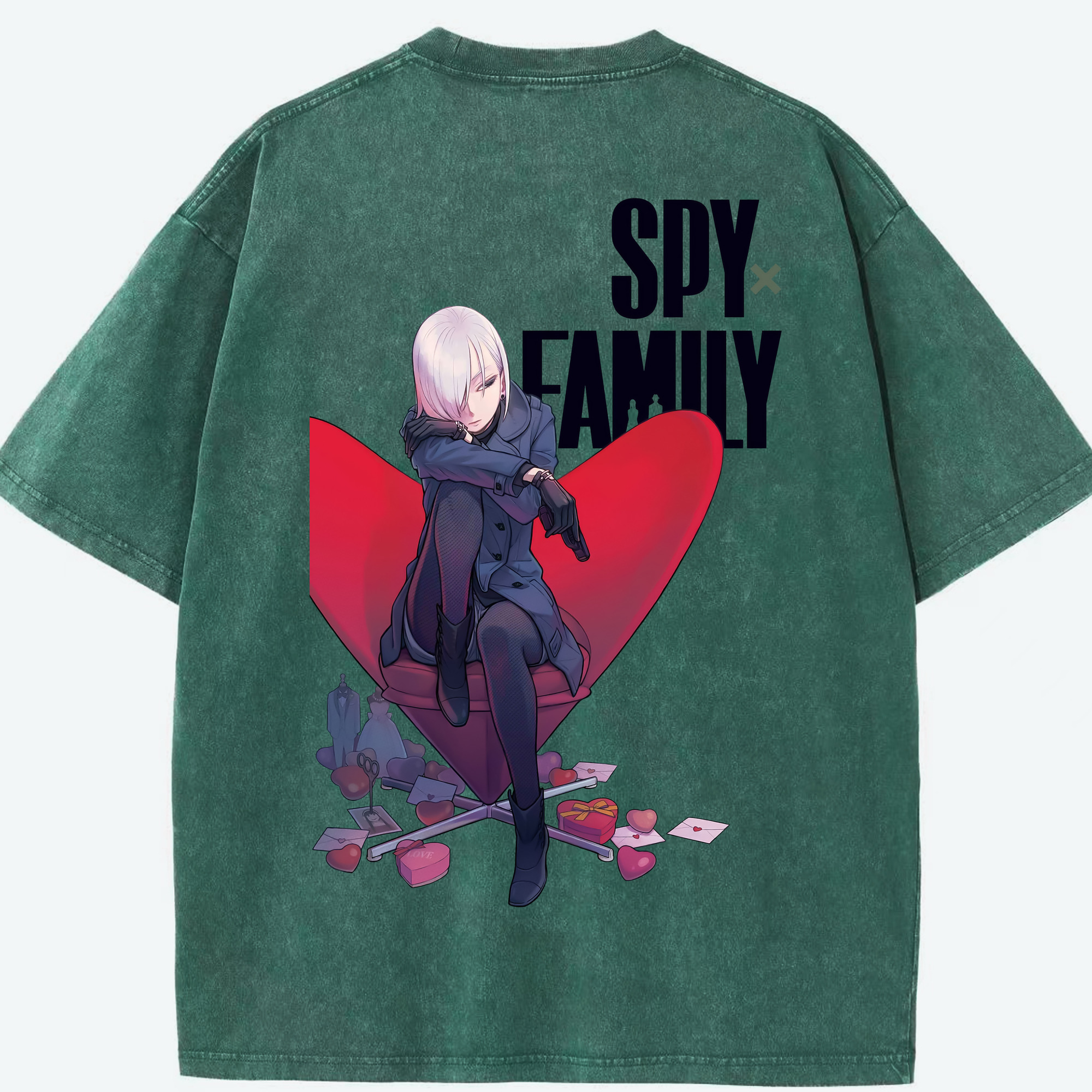 （画像用） SPY×FAMILY间谍家家酒 綿100% ヴィンテージ風 半袖Tシャツ（背面プリント）